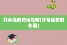 并蒂蓮的花語是啥-并蒂蓮花的花語-大智網(wǎng)匯