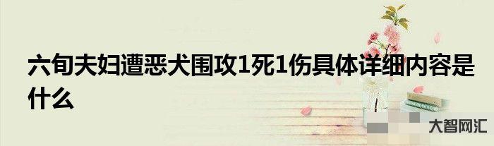 六旬夫婦遭惡犬圍攻1死1傷